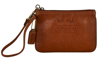 Coach Vintage Logo Wristlet, &pound;45, Accessories, Brown, Leather, Front view